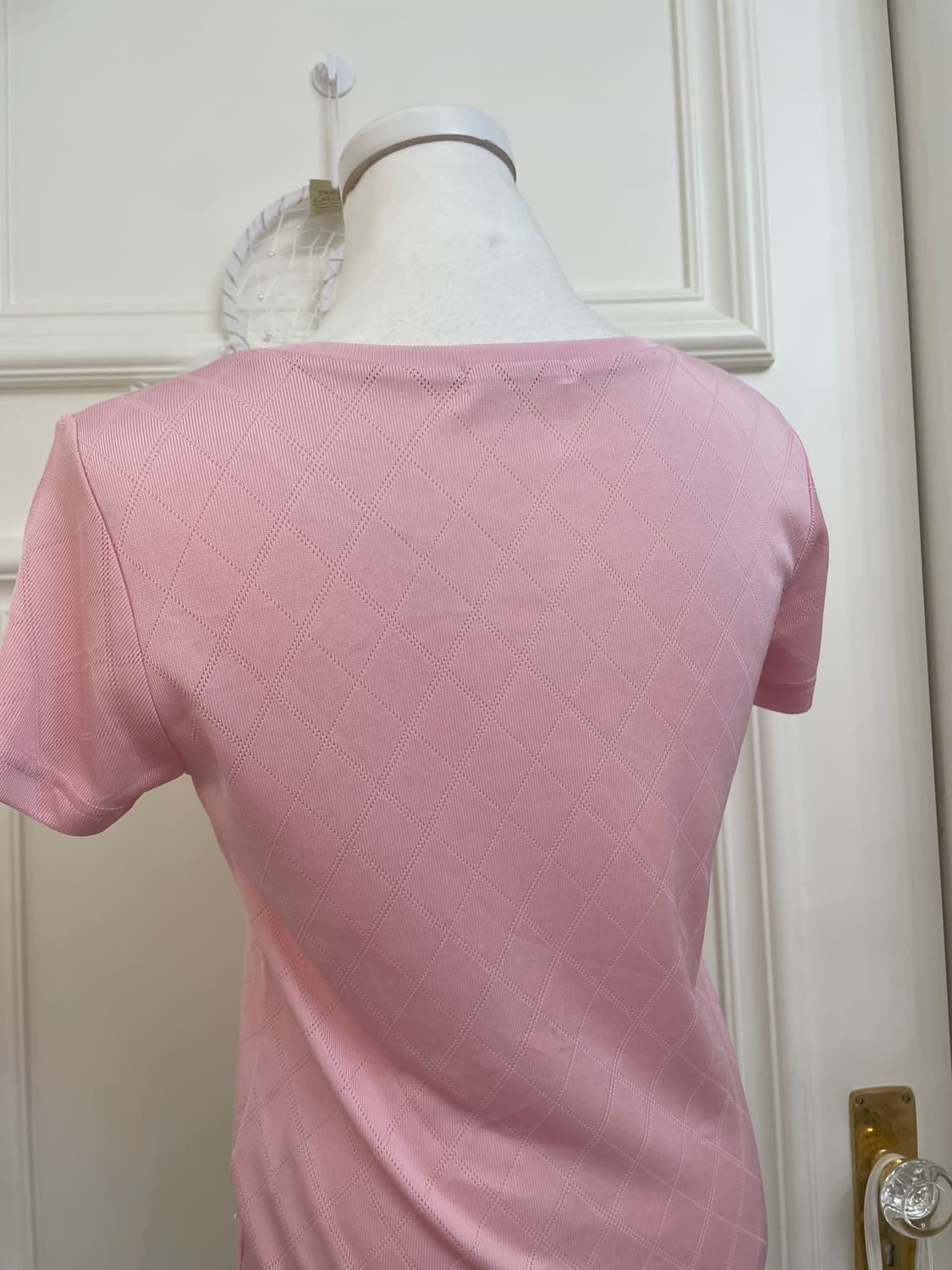 pink pearl point argyle top(size-M) 상품이미지4