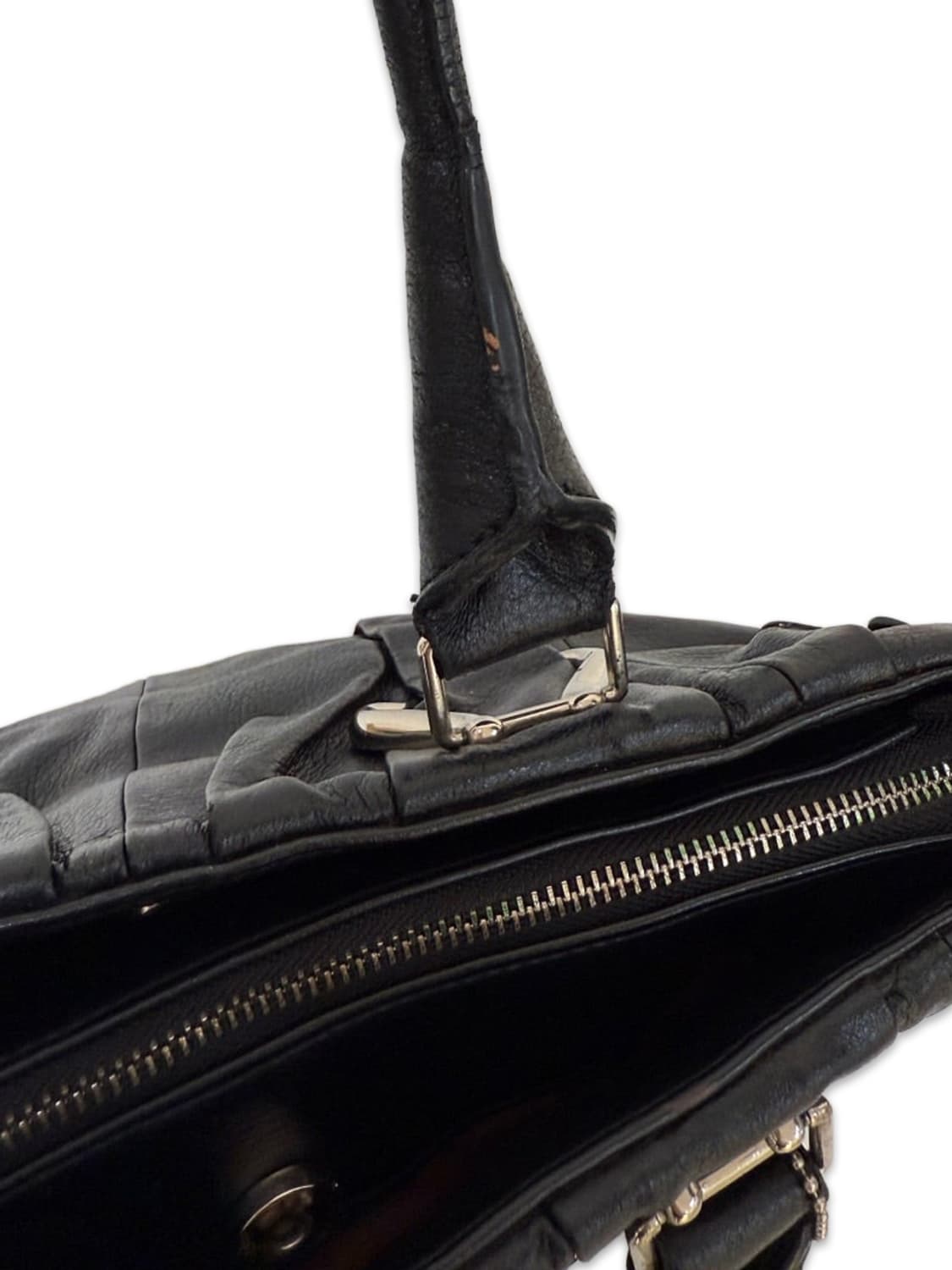 빈티지 블랙 가죽 사이드 벨트핸드백 상품이미지9