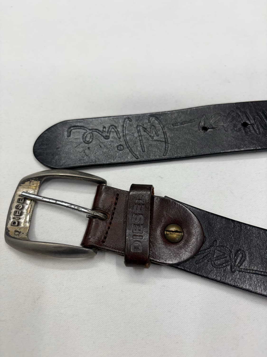 DIESEL 디젤 리얼레더 버클 벨트 상품이미지3