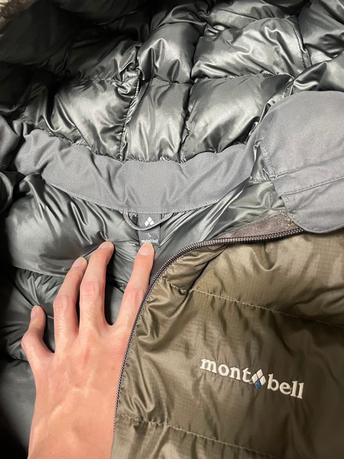 빈티지 몽벨 라이트 알파인 구스 다운 패딩 자켓 카키 브라운 상품이미지4