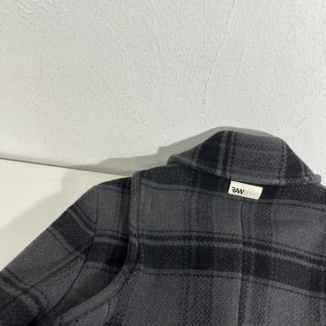 S 지스타로우 GSTAR 그레이 체크 더블 하프코트 상품이미지7