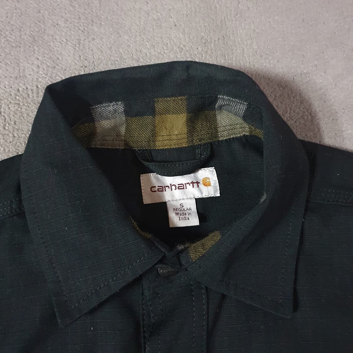 칼하트 립스탑 솔리드 셔츠 자켓 S 블랙 상품이미지7