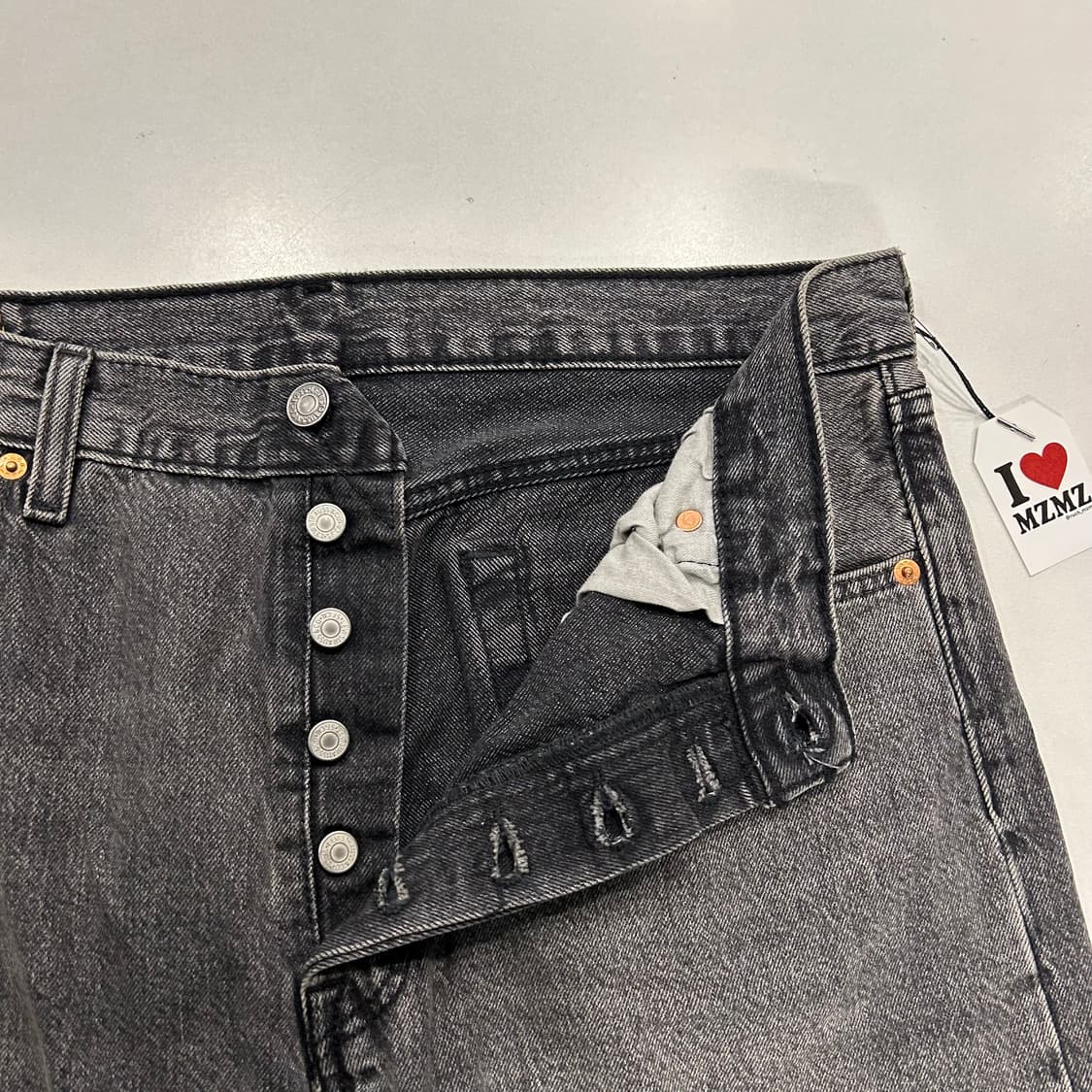[34x32] 리바이스 501 93 스트레이트 블랙 데님 팬츠 상품이미지7