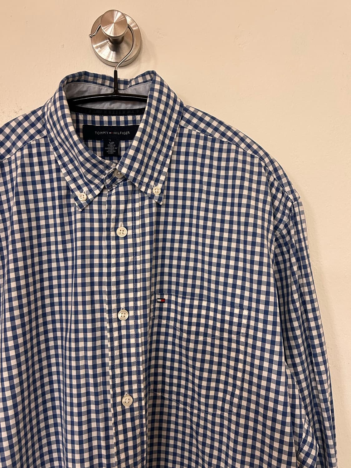 타미힐피거 깅엄 체크 셔츠 S (실측100) 상품이미지4