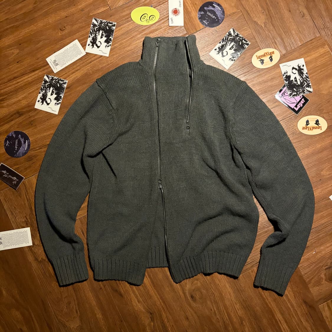 ARMANI EXCHANGE 더블 집업 비대칭 니트 자켓 상품이미지2