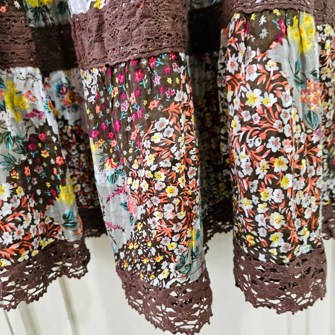 플라워 레이스 셔링 패치원피스 상품이미지7