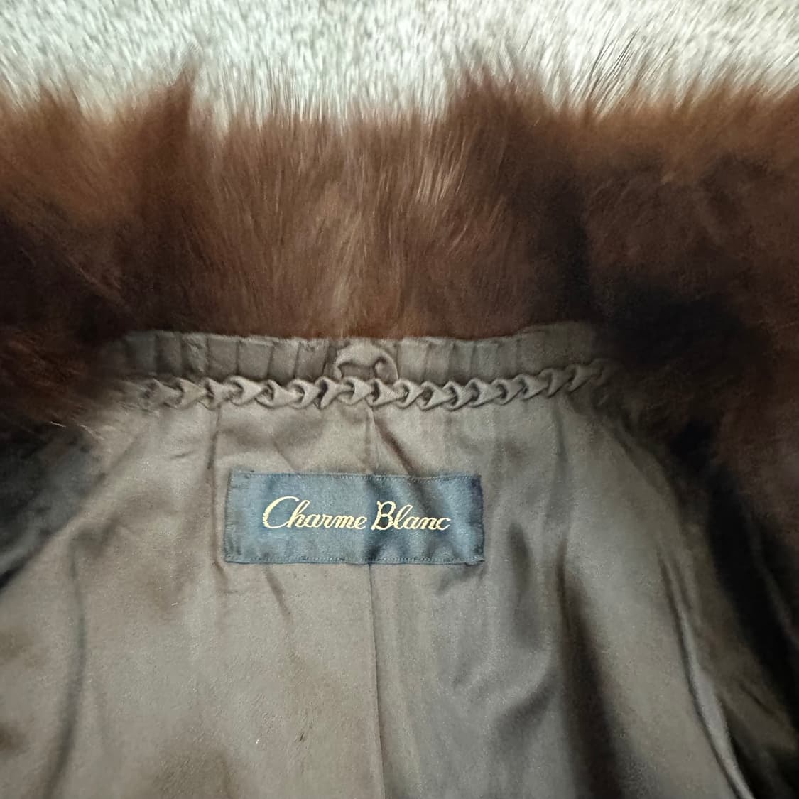 브라운 컬러믹스 사가폭스 퍼자켓L 상품이미지2