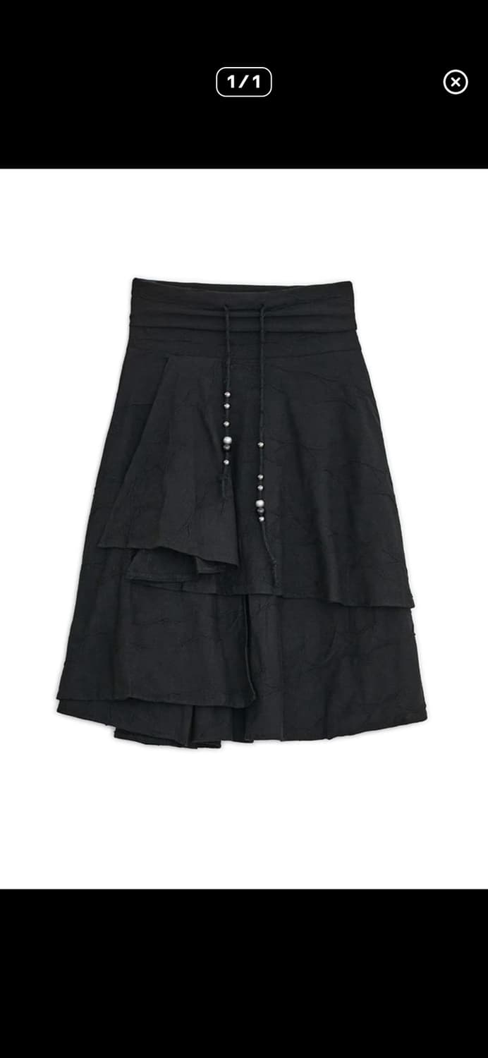 (구매) 허그유어스킨 미디스커트 차콜  상품이미지1