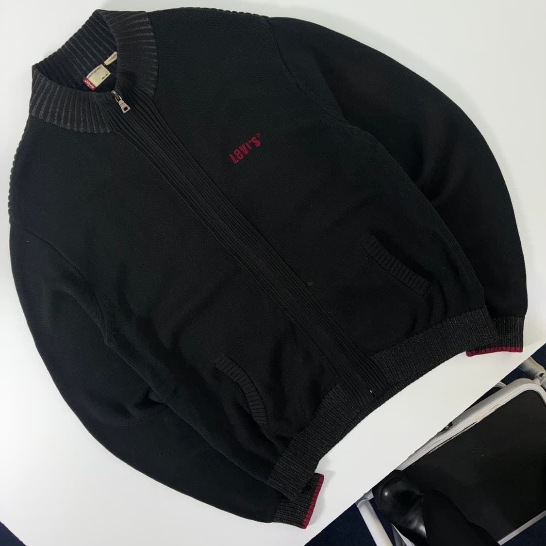 Levi's  리바이스 레드 스티치 코튼 니트 집업  상품이미지2