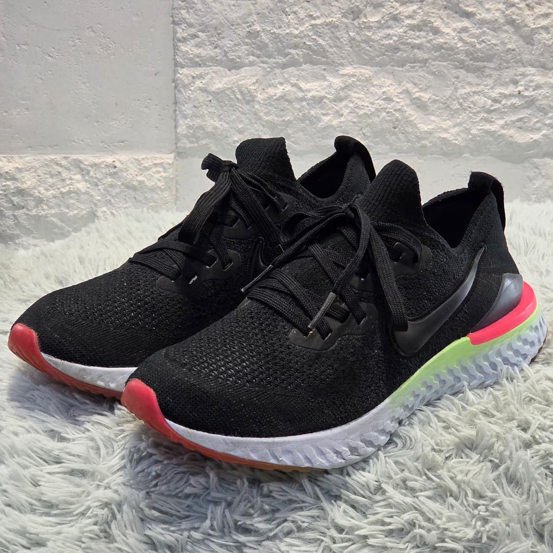 8a-22:나이키 에픽 리액트 플라이니트 1 블랙 24.5cm 상품이미지1