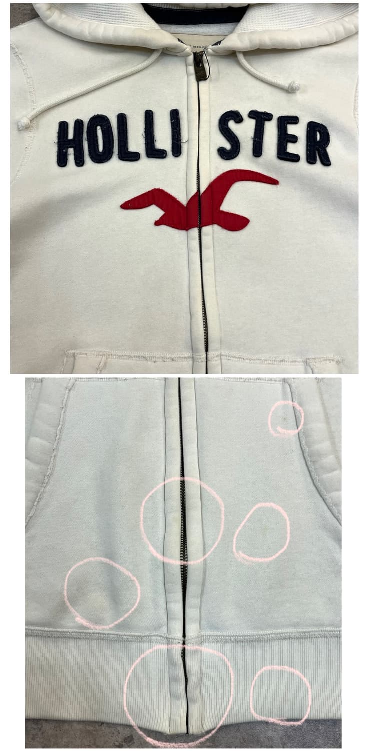 홀리스터 기모 후드집업 화이트 L #csz3945 상품이미지5