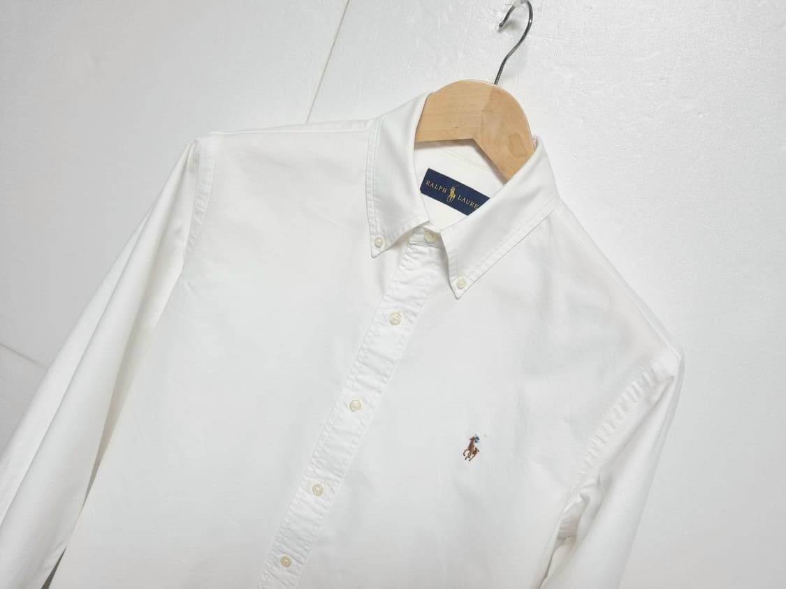 남성 폴로 옥스퍼드 멀티포티 화이트 흰색 긴팔 남방 셔츠 상품이미지3