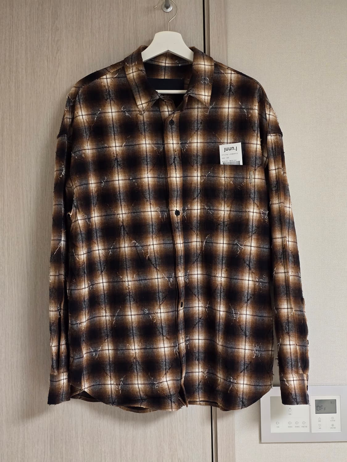 준지 아가일 브라운 셔츠 46 새제품 상품이미지2