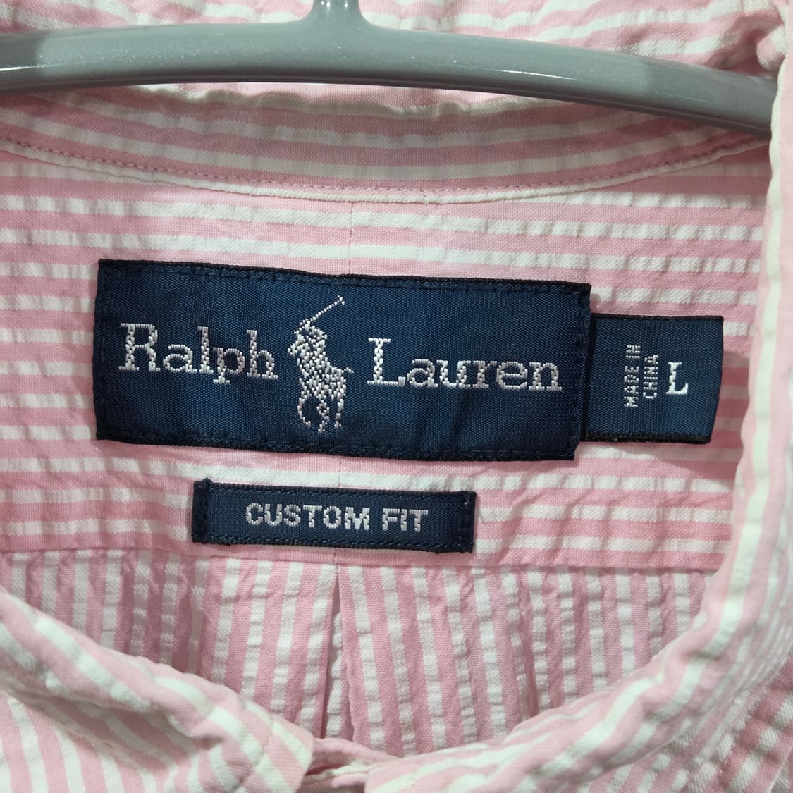 폴로랄프로렌 버튼다운 스트라이프 시어서커 반팔셔츠 L 상품이미지3