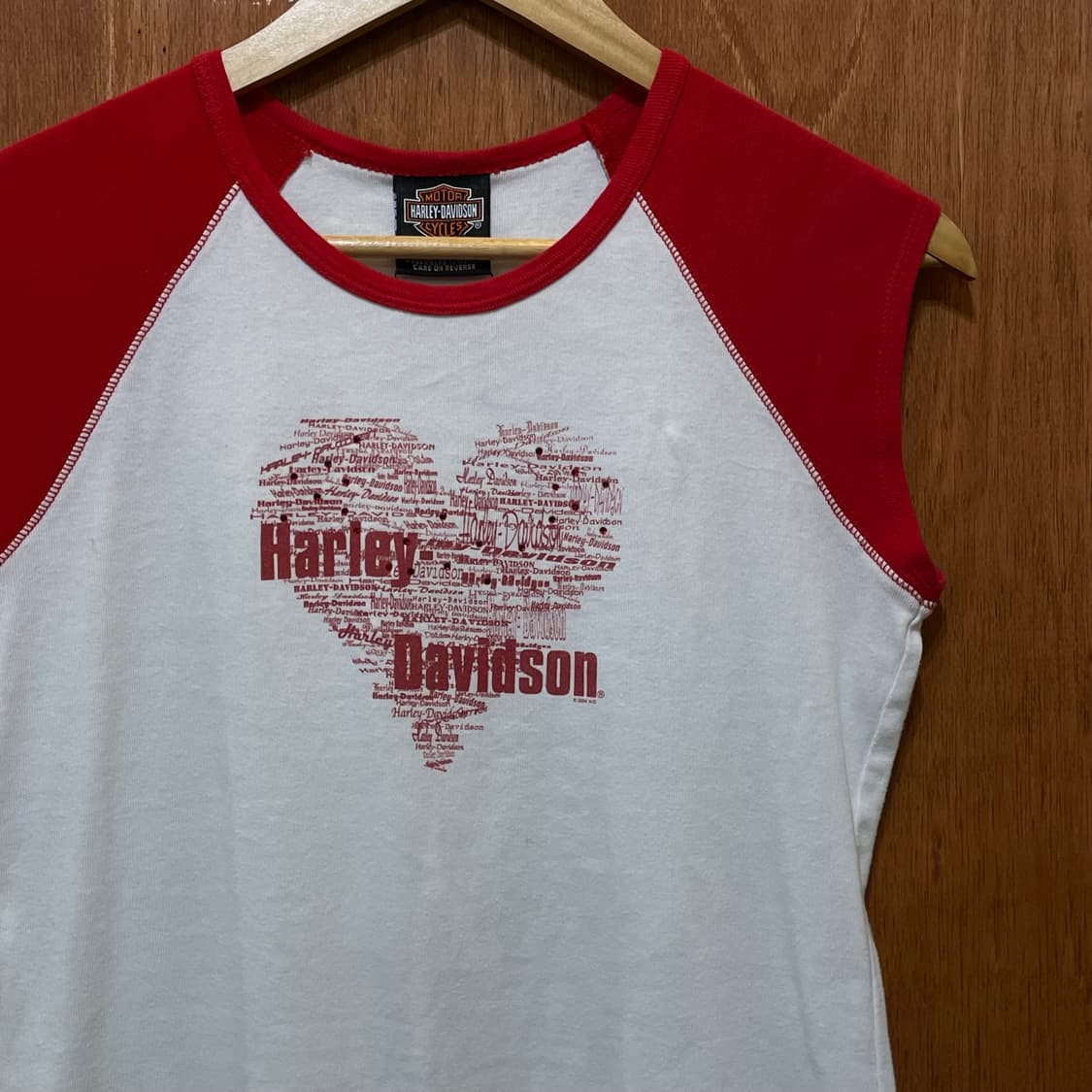 (L) Harley Davidson 할리 프린팅 슬리브리스 상품이미지3
