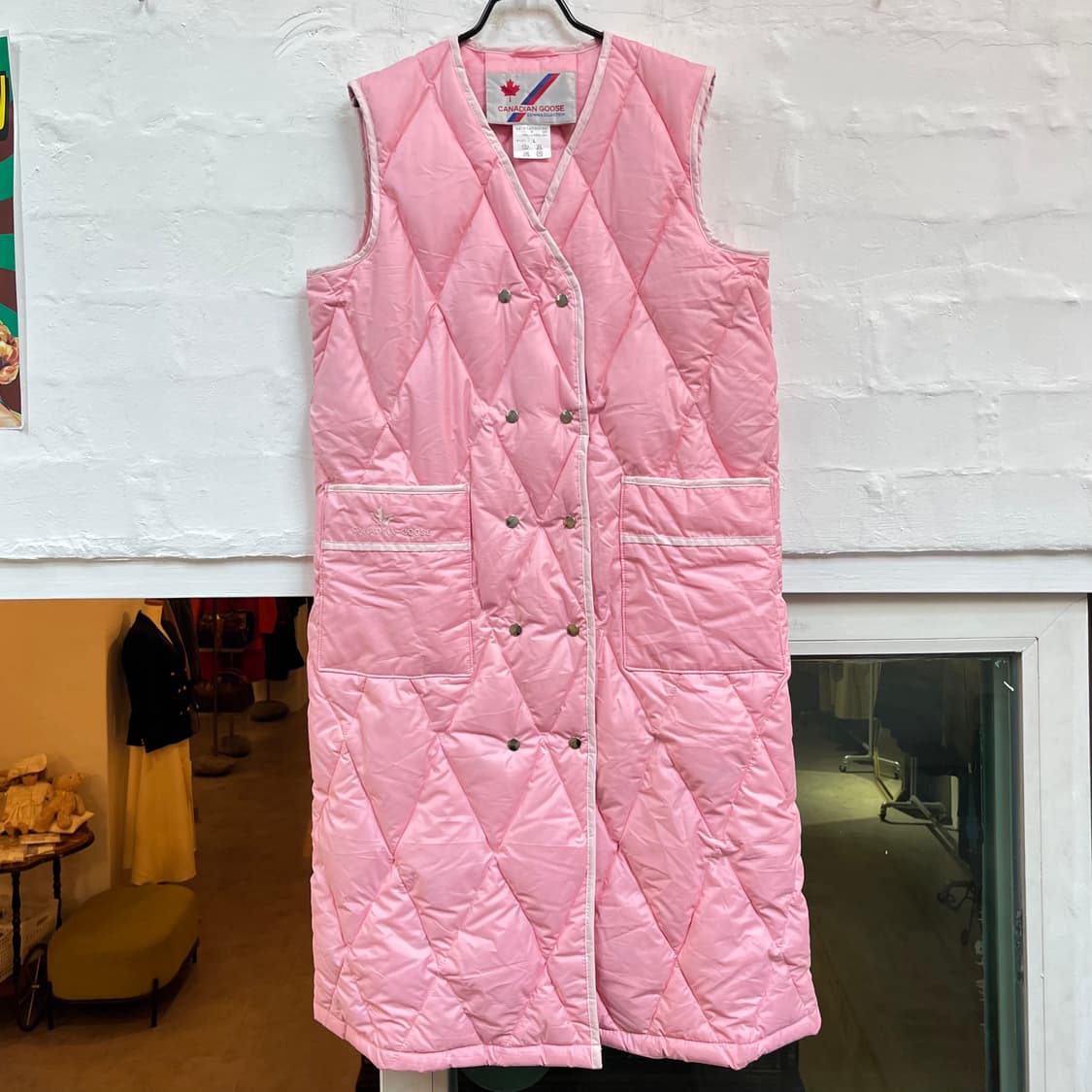 Canadian Goose 핑크 퀼팅 롱 베스트 패딩 L 상품이미지1