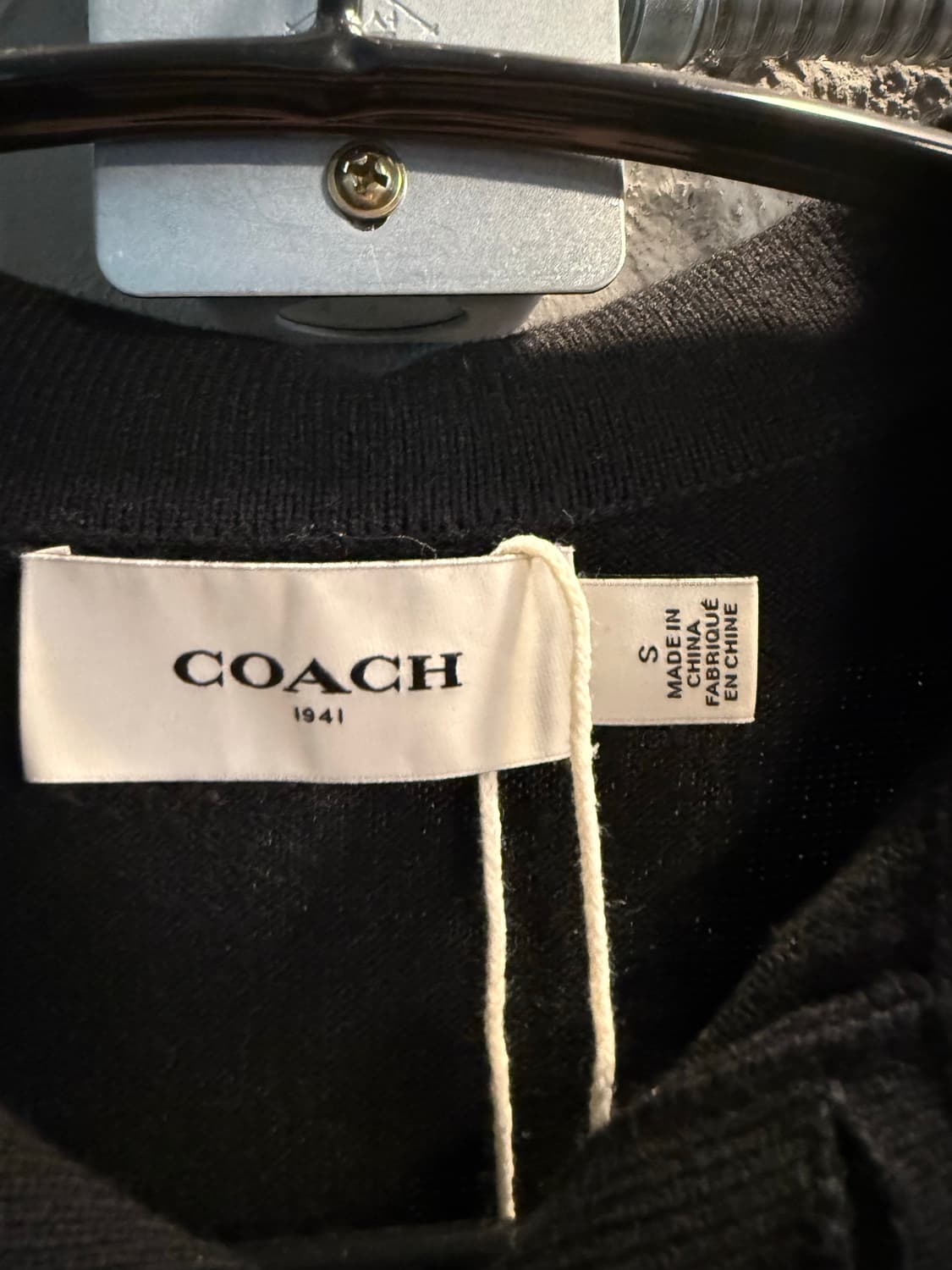 S 코치COACH 반팔 카라 니트 블랙 상품이미지5