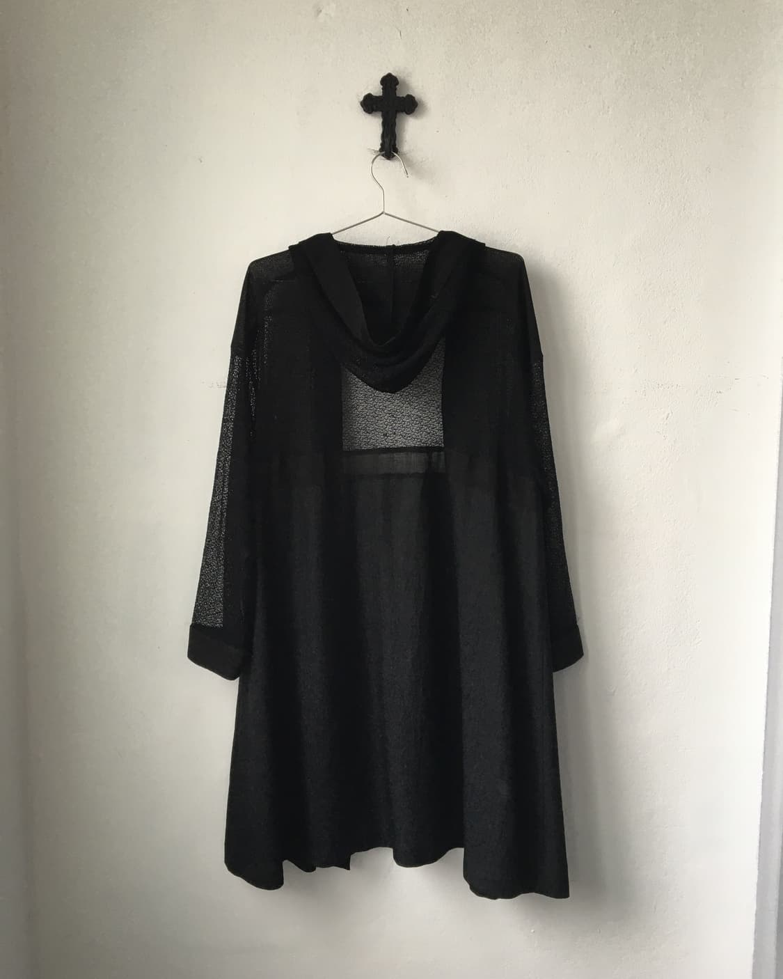 Hood open long cardigan 상품이미지2