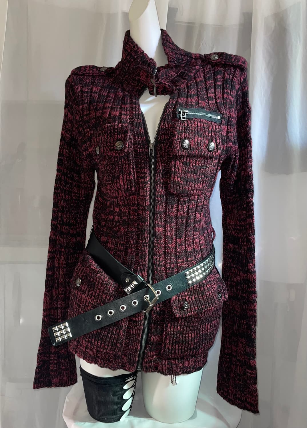 Punk knit zip-up 상품이미지2