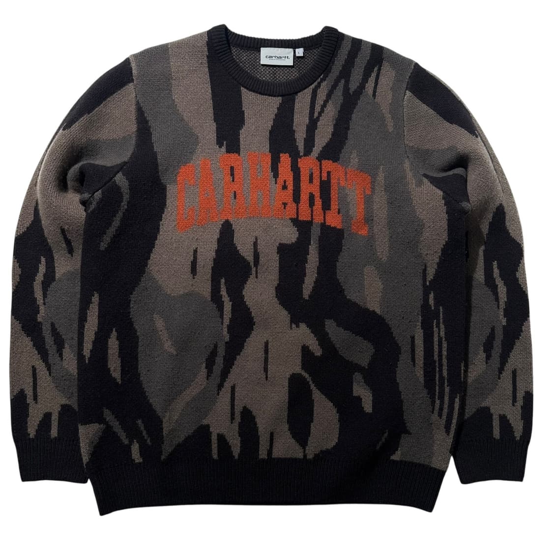 칼하트 아치로고 카모 라운드 니트 상품이미지1