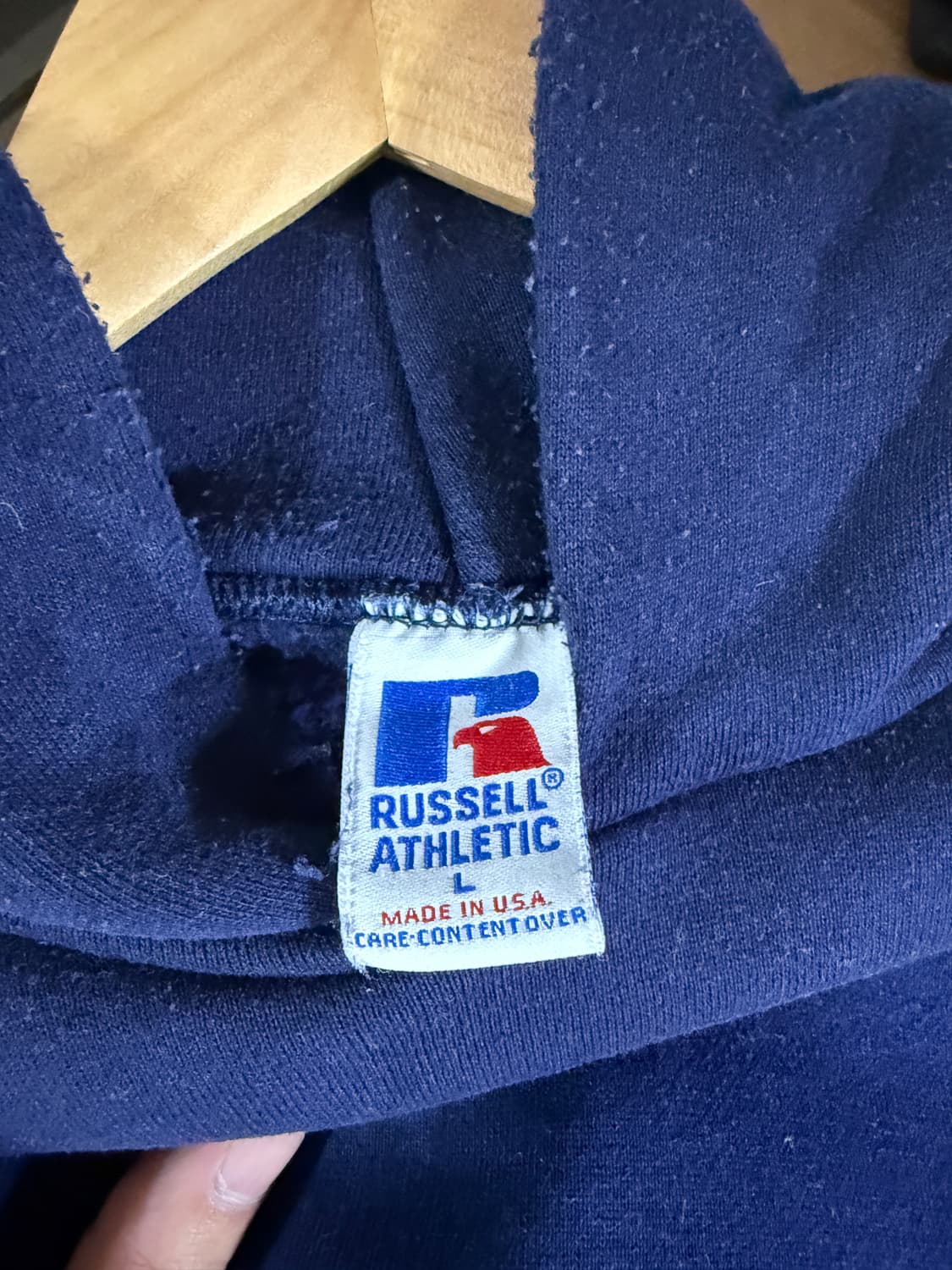 빈티지 러셀 후드 L 네이비 Made in Usa 상품이미지3