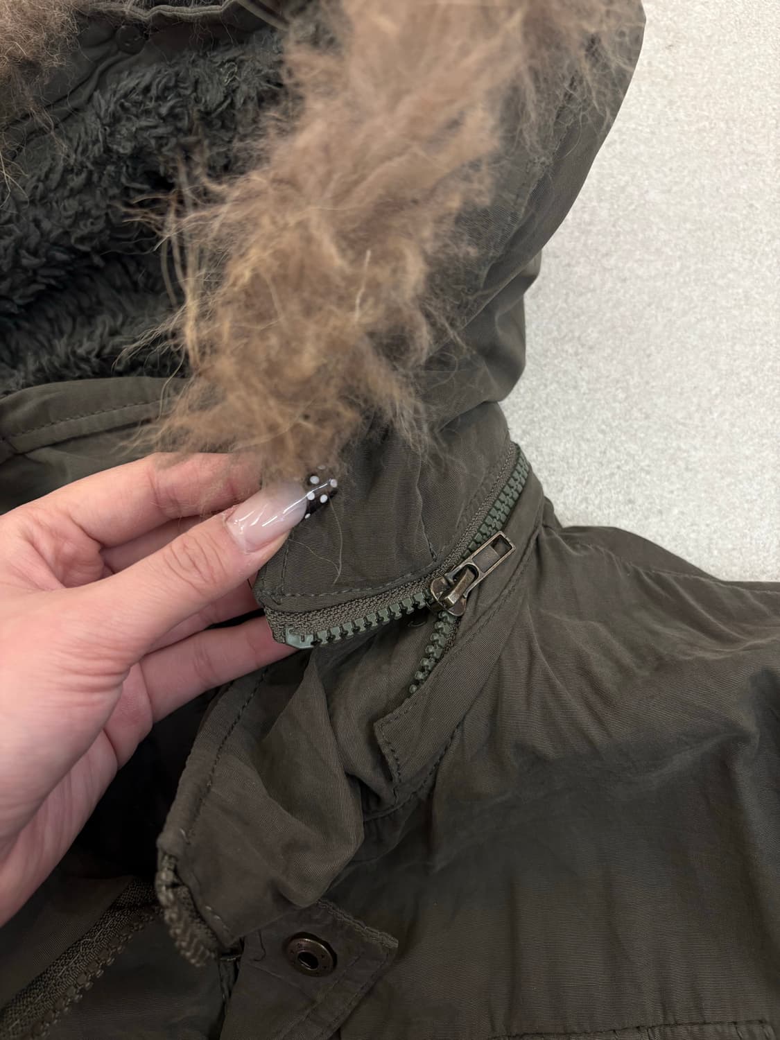 카키 크롭 숏 집업자켓 상품이미지4