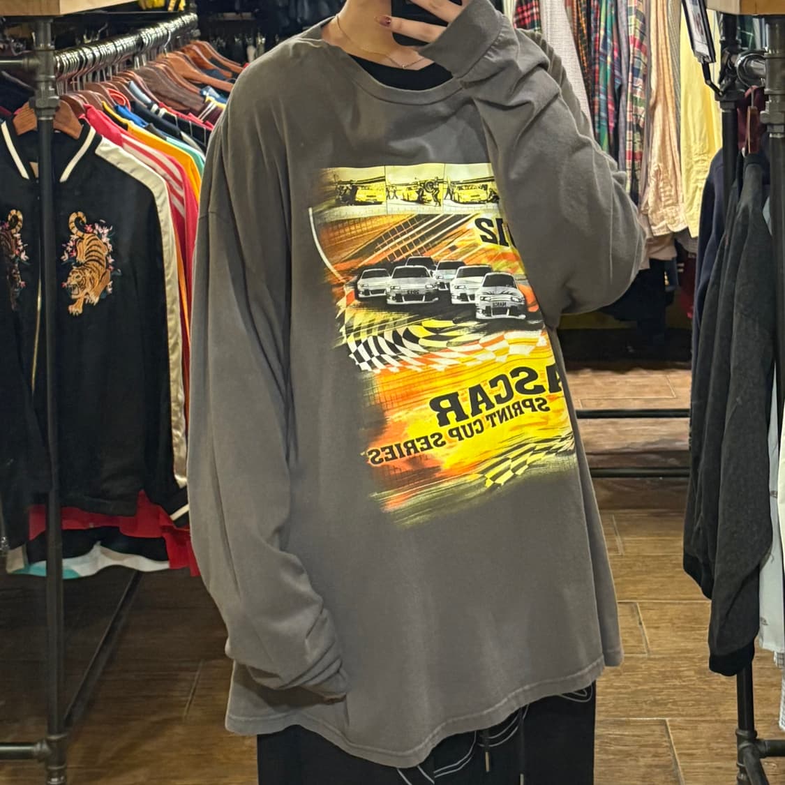 [HI] NASCAR 레이싱 그레픽 롱슬리브 그레이 상품이미지4