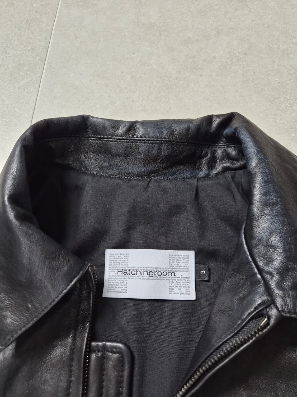 해칭룸 스티치볼륨레더 쟈켓 램스킨 블랙 3 상품이미지3