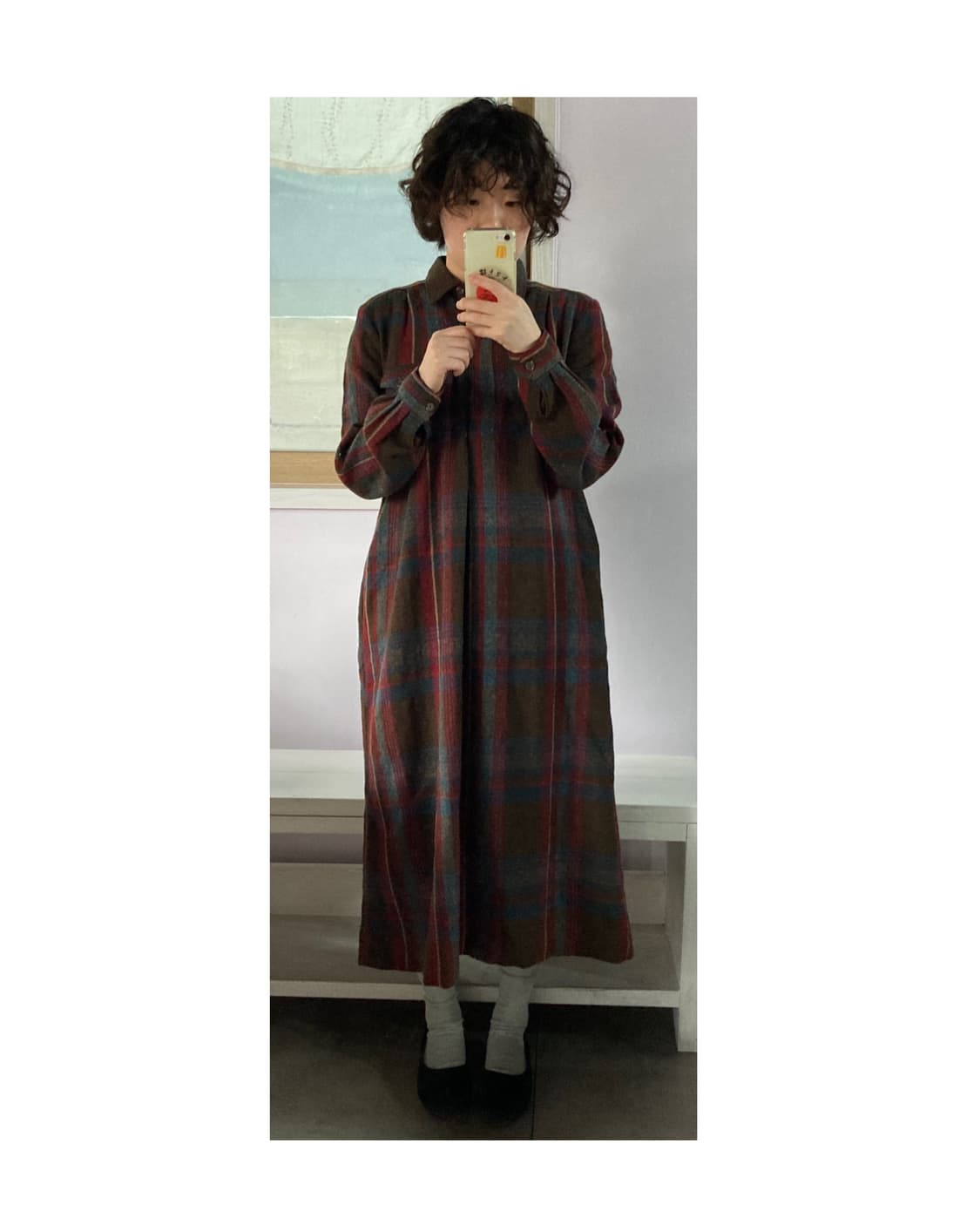 가을겨울 포근 체크 원피스 상품이미지1