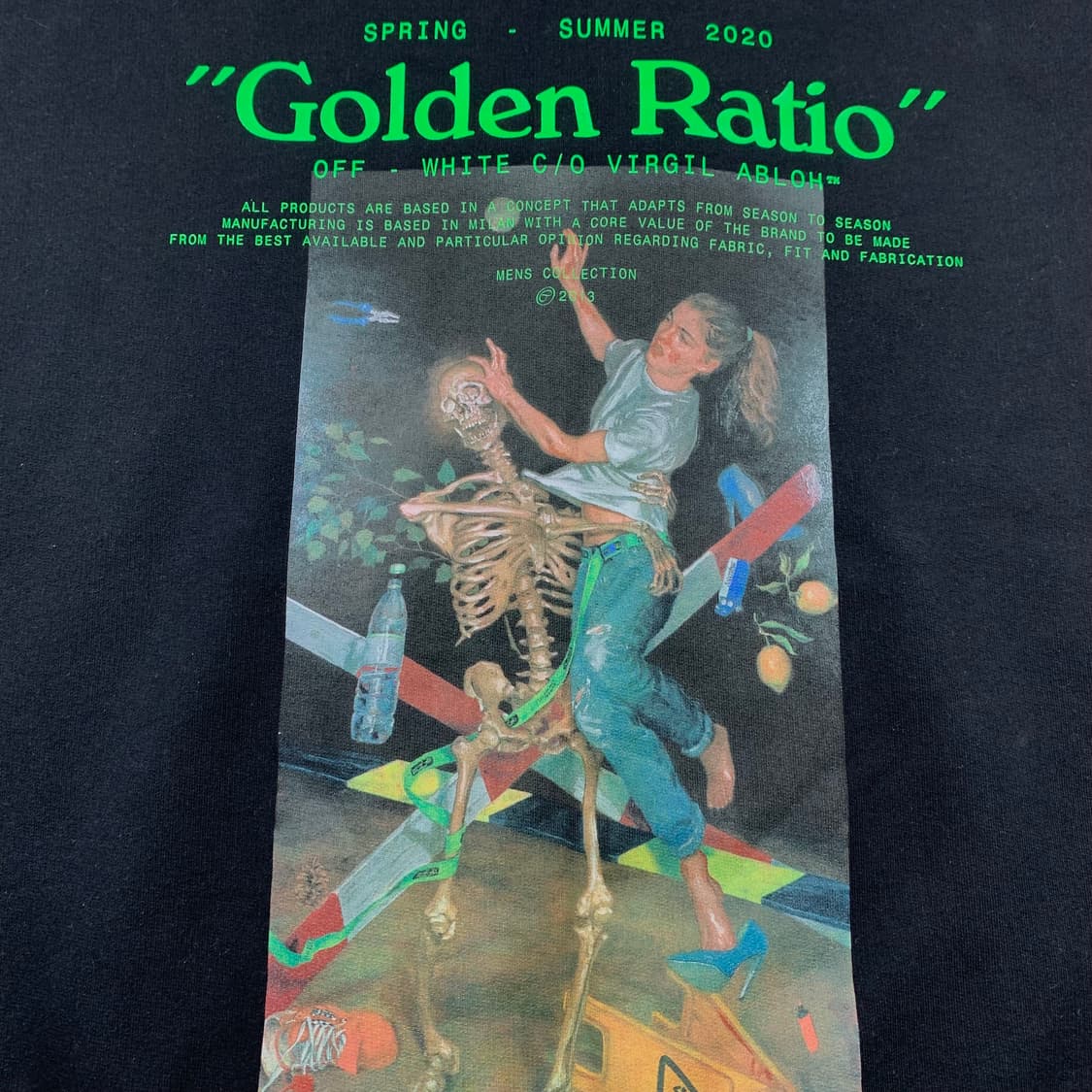 오프화이트 20SS 파스칼 Golden Ratio 페인팅 후드티 블랙 상품이미지3