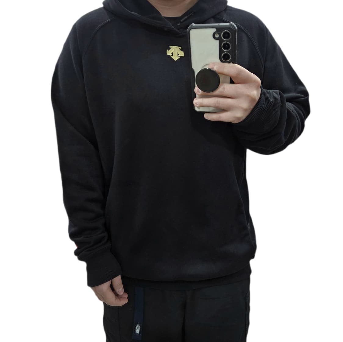 105) 데상트 센터로고 폴리에스터 후드티 상품이미지1