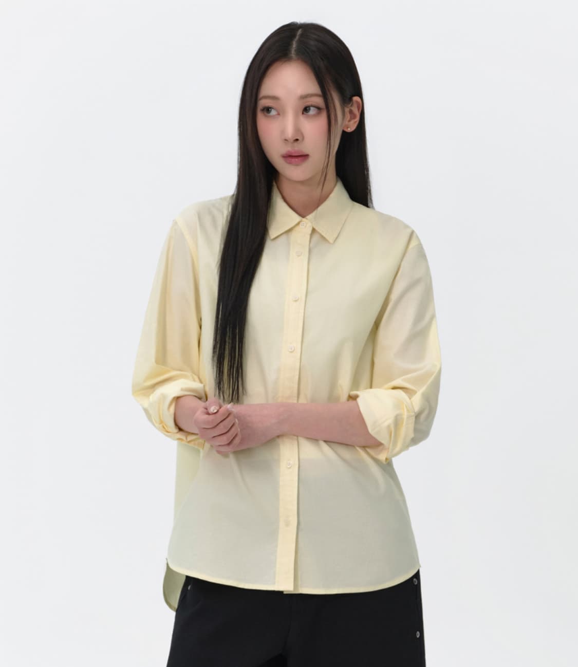 무신사 옥스포드 셔츠 레몬크림 상품이미지2