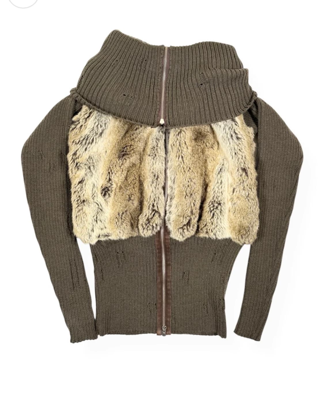 퍼 니트 콤비 자켓 상품이미지1