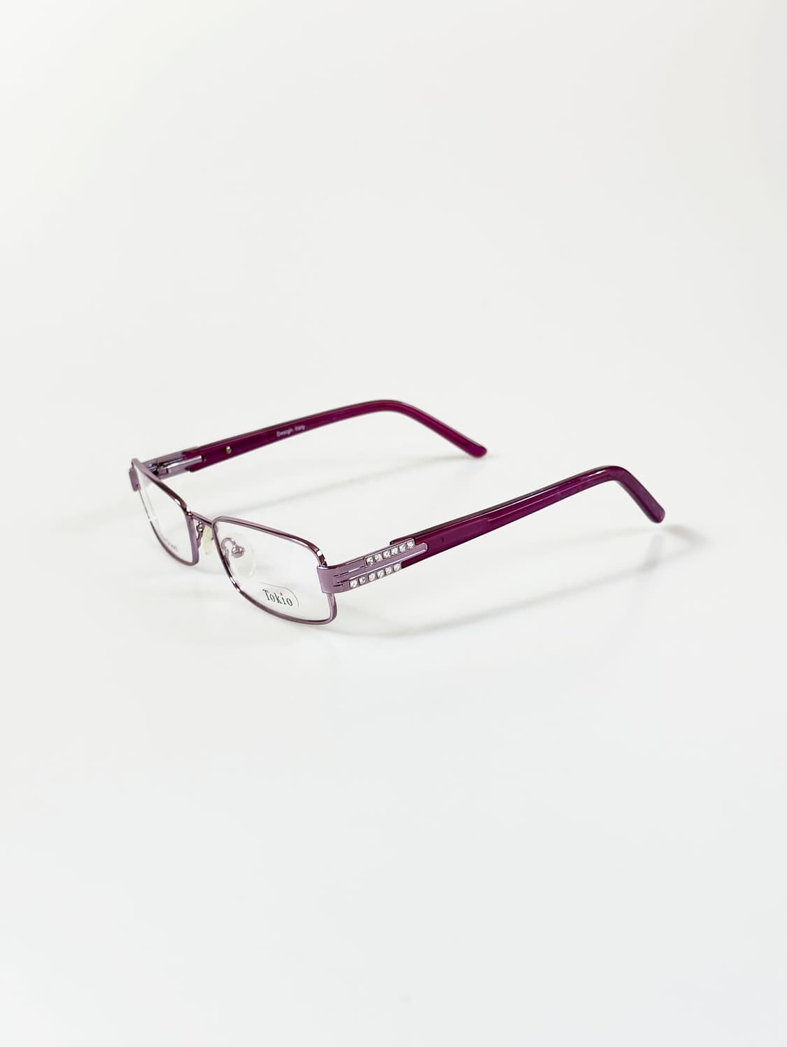 90s TOKIO 바이올렛 메탈 슬림 스퀘어 빈티지 안경 상품이미지4