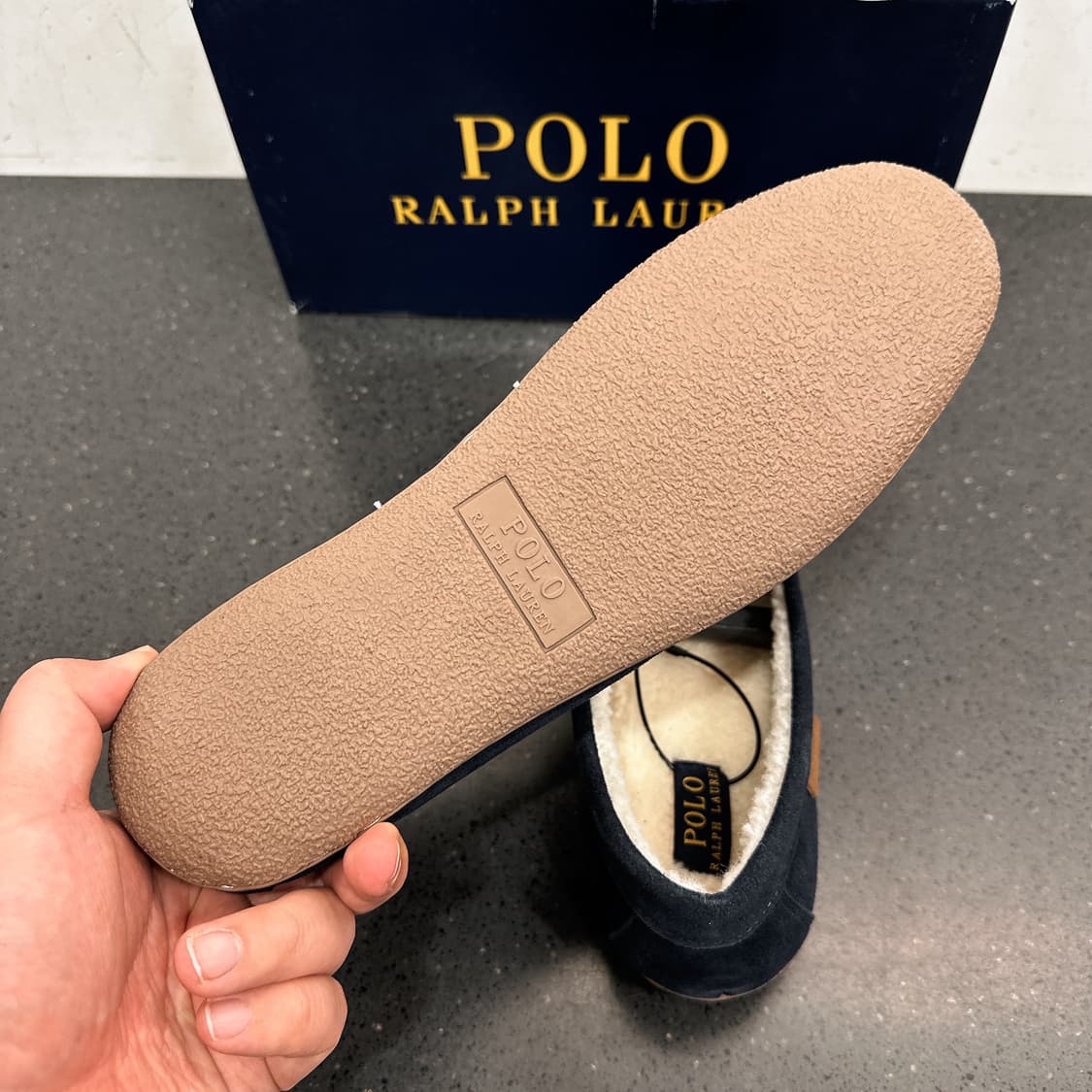 (정품/새상품) POLO 폴로 랄프 로렌 네이비 스웨이드 베어 자수 로퍼 상품이미지5