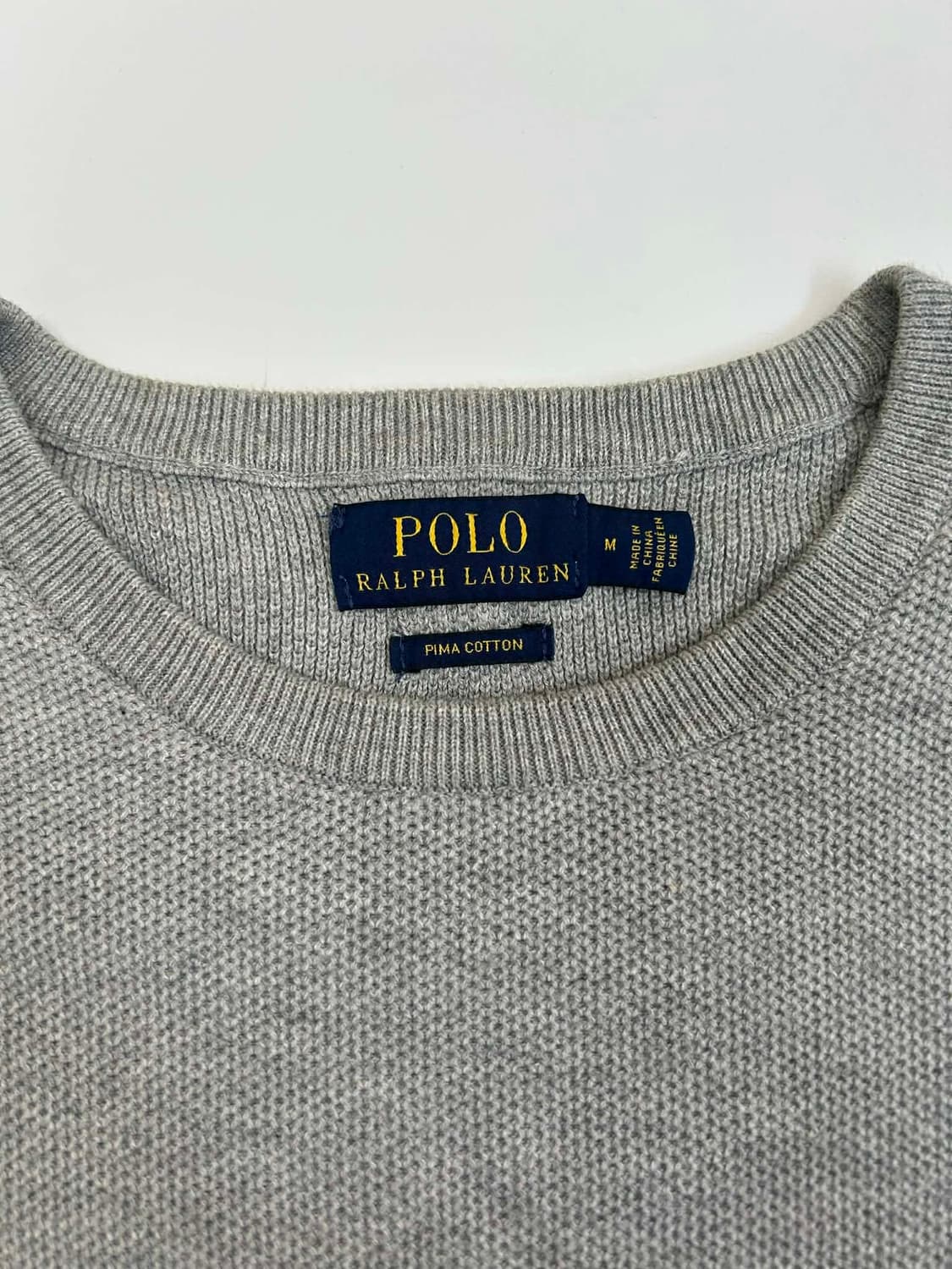 [M] 폴로 랄프로렌 그레이 피마코튼 크루넥 니트 스웨터 상품이미지3