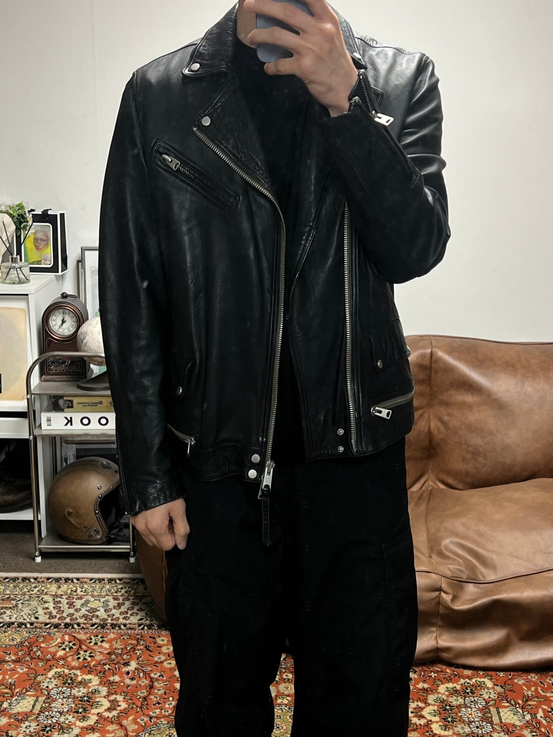 [S] ALLSAINTS 올세인츠 양가죽 클레이 바이커 가죽자켓 상품이미지3