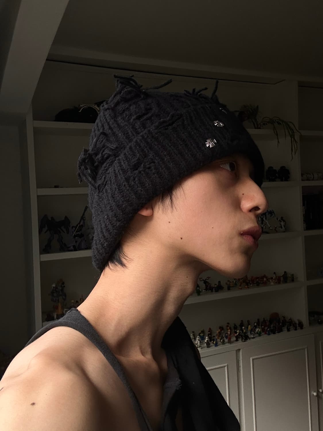 비즈 그런지 비니 Black 상품이미지1