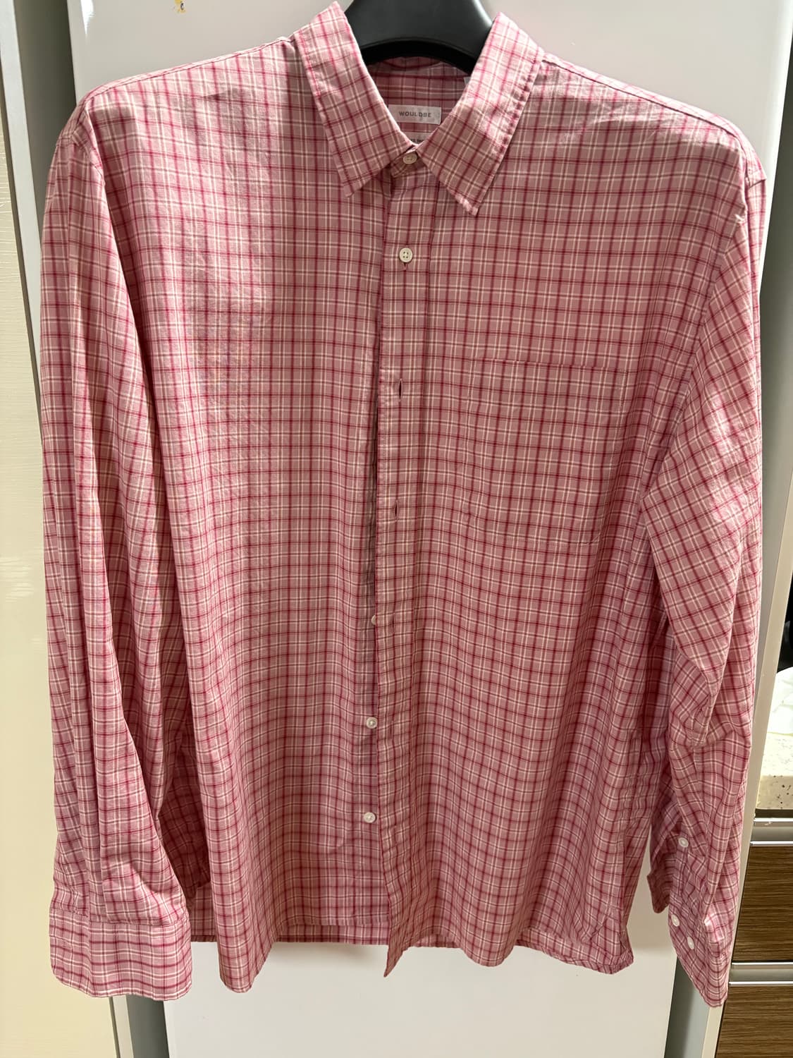 우드비 릴렉스드 체크셔츠 핑크 2 상품이미지3