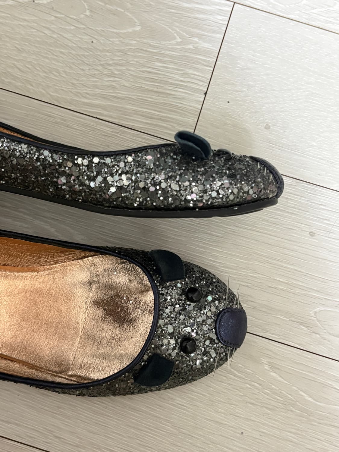 Rare) 마크제이콥스 쥐돌이 반짝이 발레 플랫 상품이미지5