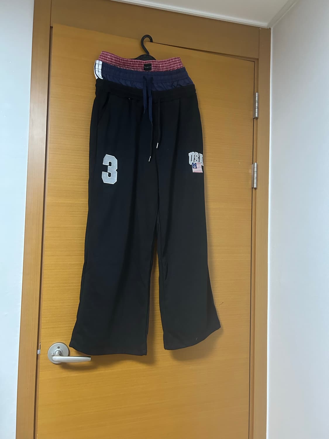프로젝트 지알 3 레이어드 와이드 스웨트팬츠 (블랙) 상품이미지1