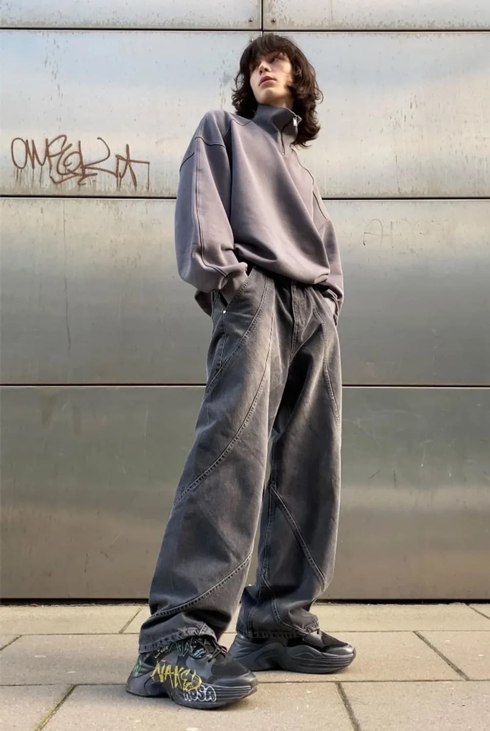 ADD 에드 흑청 토네이도 와이드데님팬츠 XS 남성 28-29 사이즈 상품이미지1