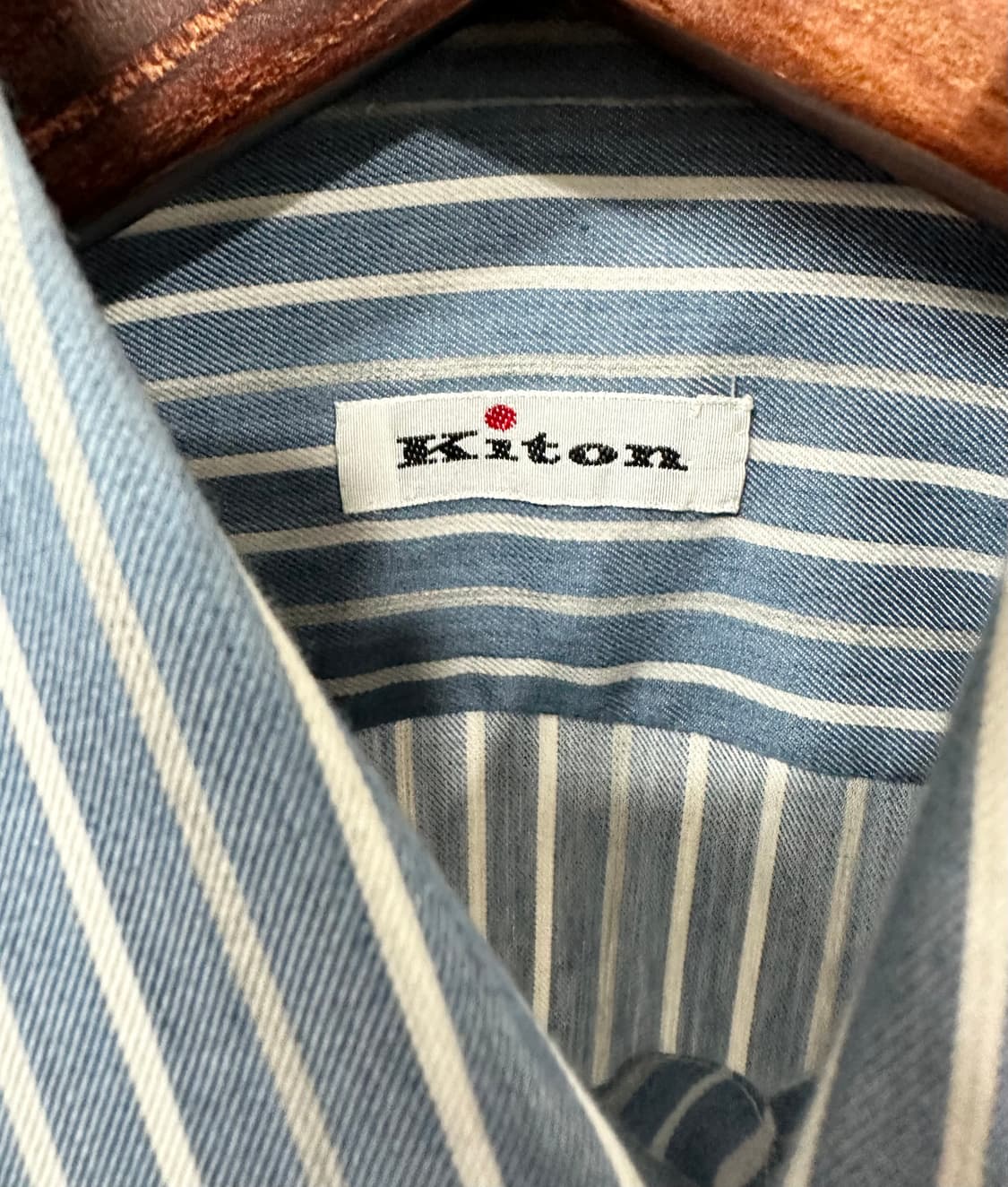 키톤 나폴리 그레이 화이트 스트라이프 셔츠 상품이미지4