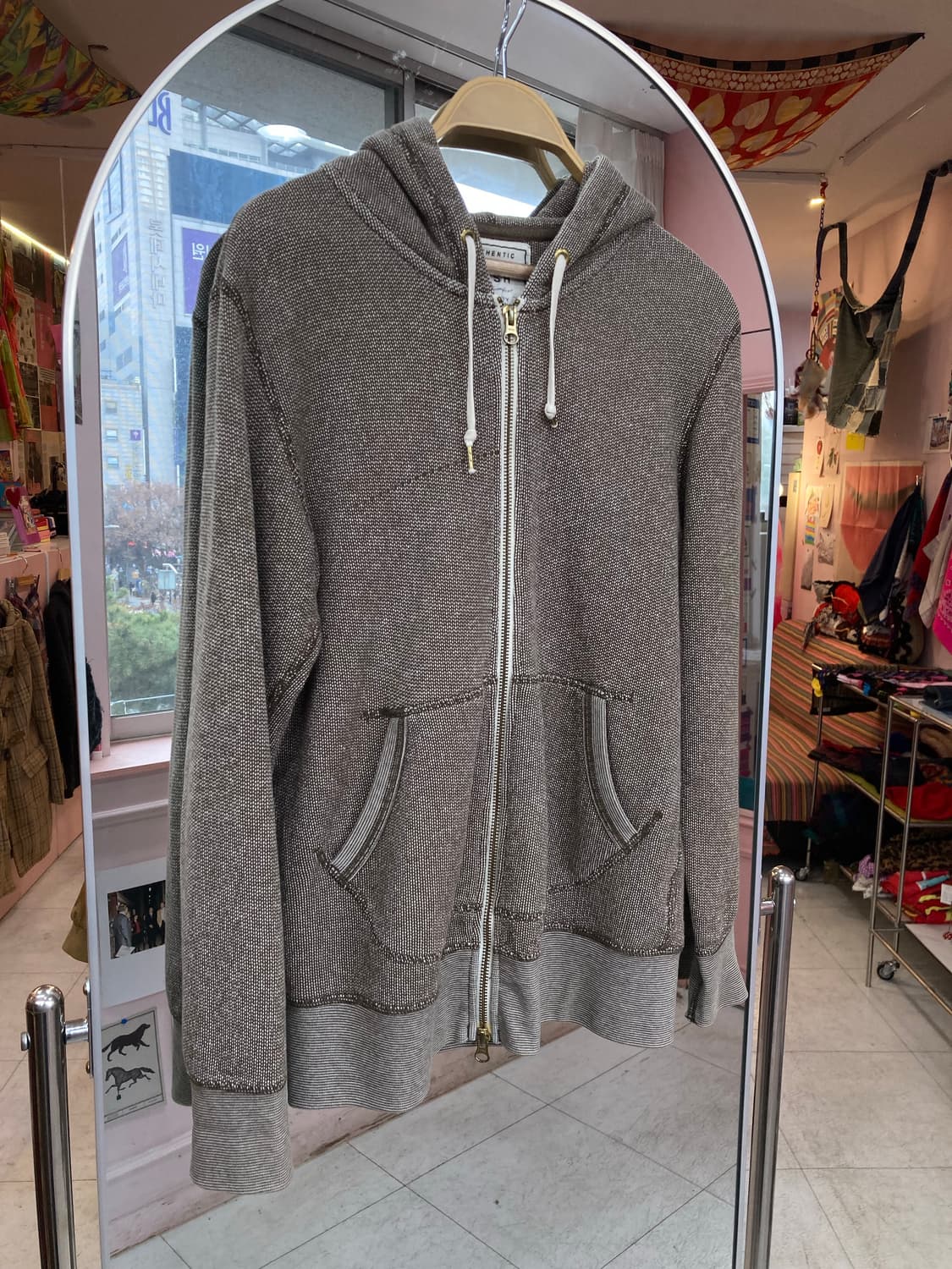 에스닉 브라운 투웨이 후드집업 상품이미지1