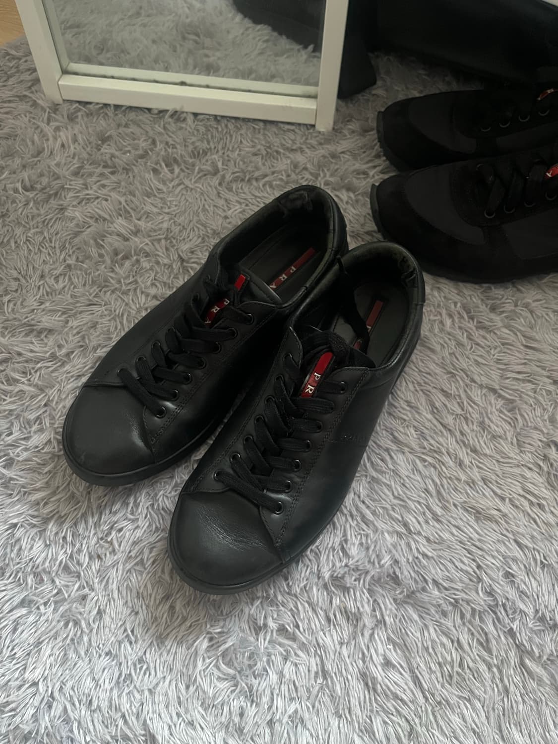 (7/265) 프라다 스포츠 레더 스니커즈 블랙 상품이미지1