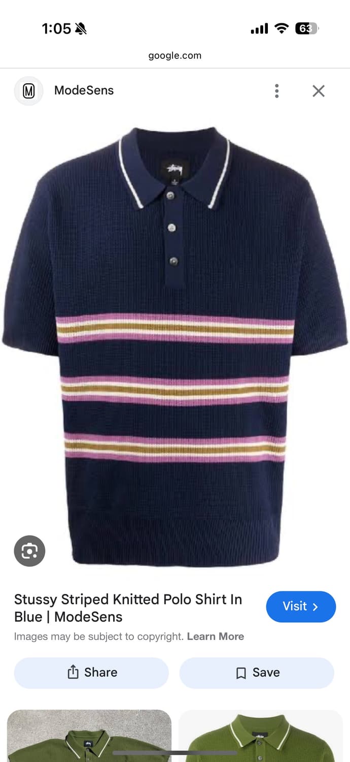 스투시 몬테고 니트 폴로 네이비 XL 상품이미지2