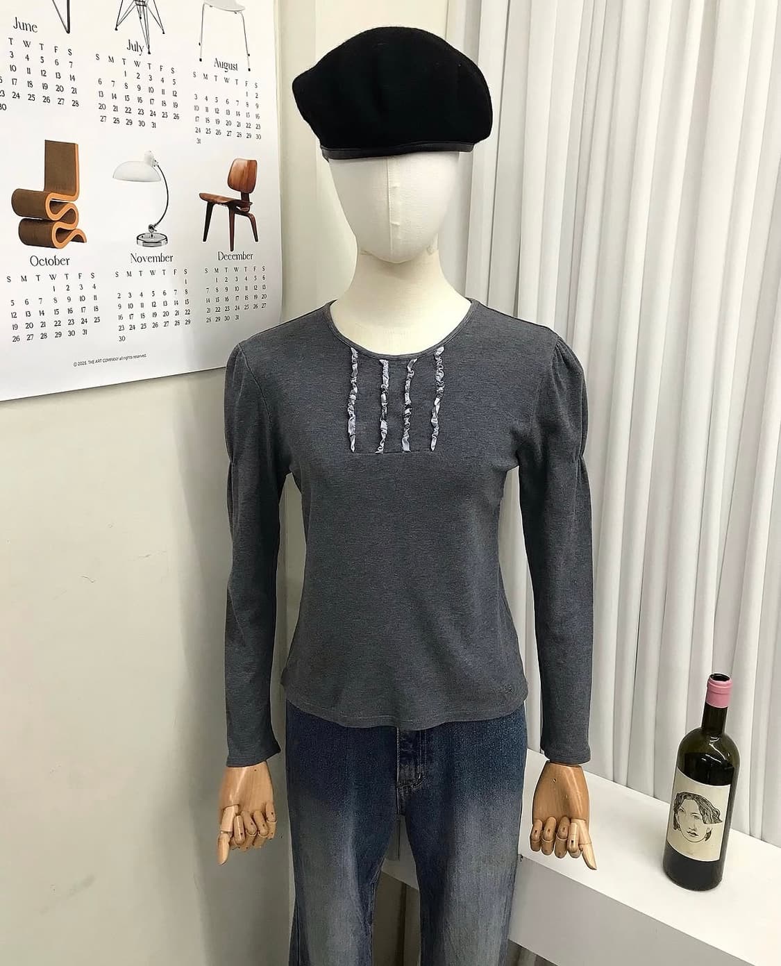 버버리 체크 프릴 퍼프 긴팔티 상품이미지5