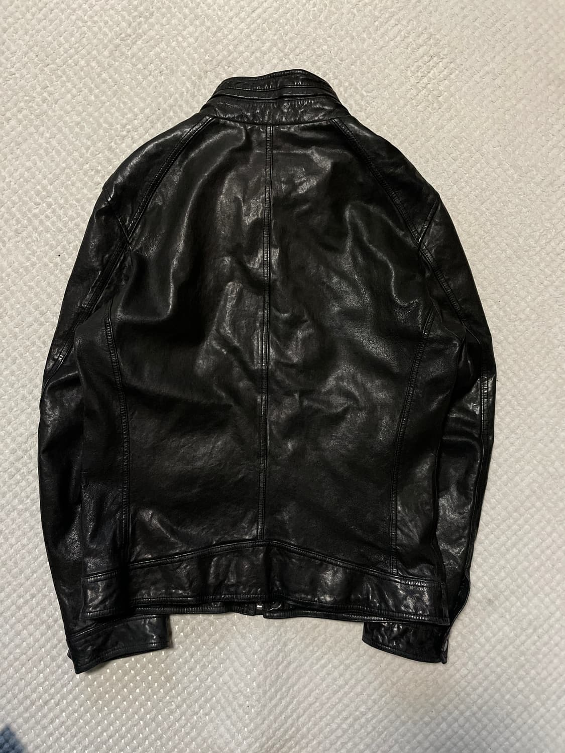 SIEG 웨스턴 무드 램스킨 양가죽 절개 레더 자켓 상품이미지2