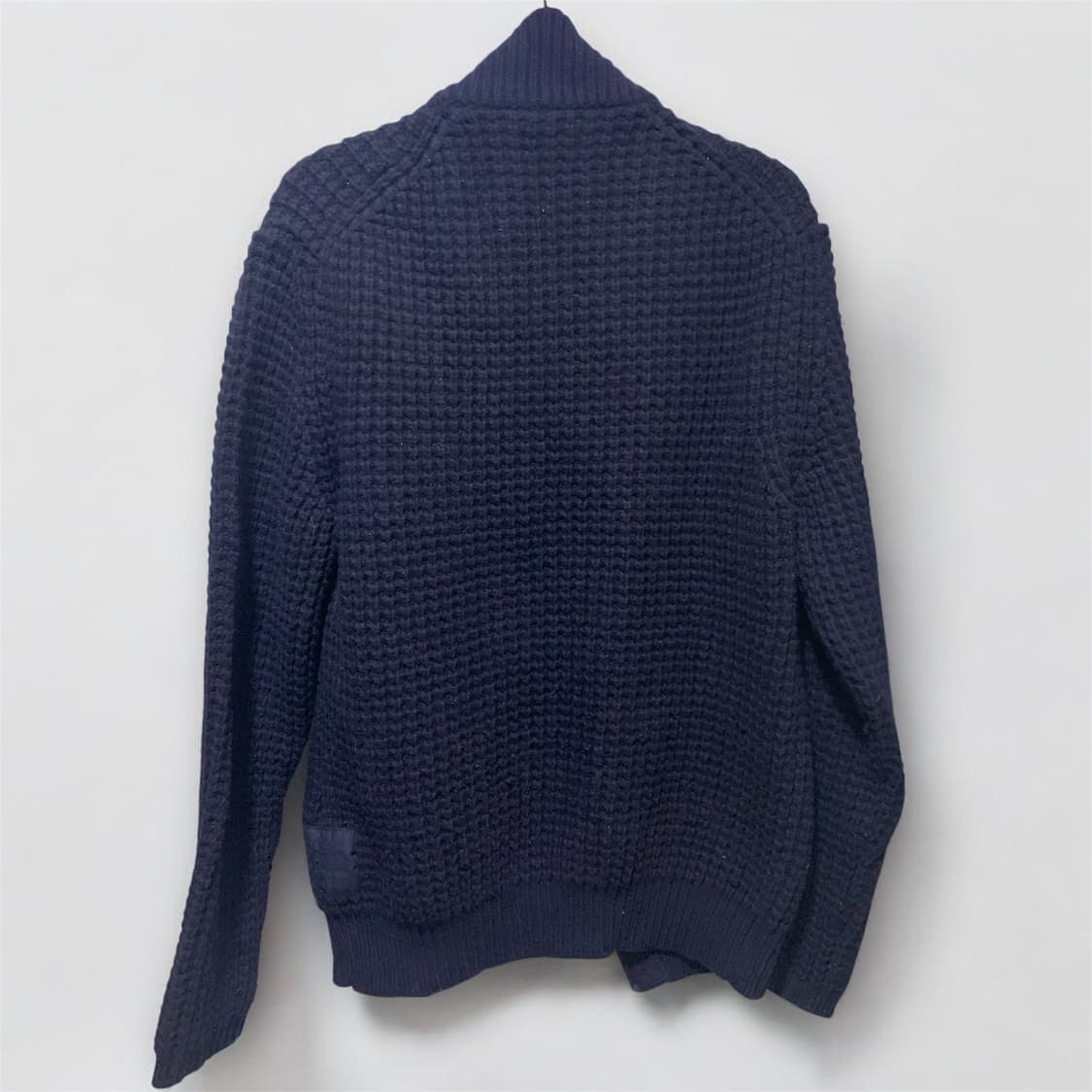바버 와플니트 가디건 집업 네이비 상품이미지2