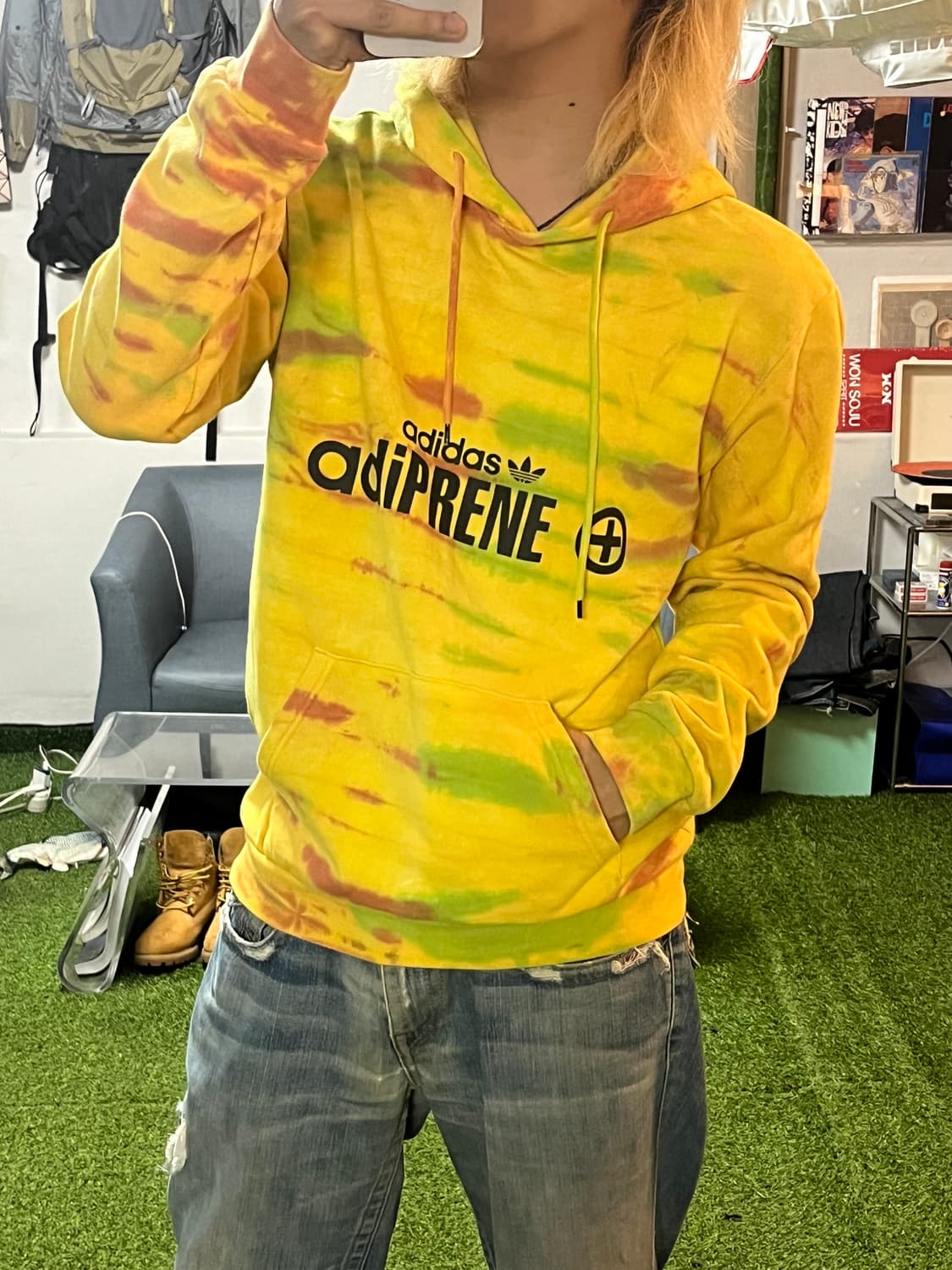 아디다스 레터링 타이다이 후드티셔츠 상품이미지5